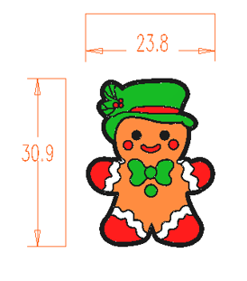 Christmas - Gingerbread Man Silicone Focal