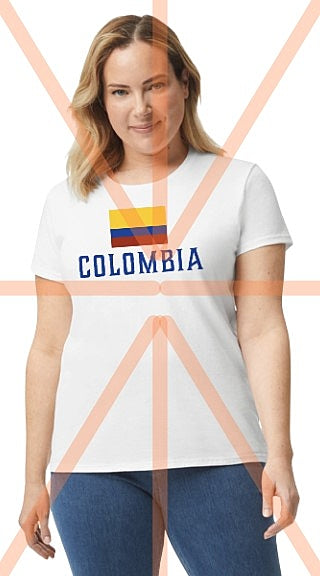 Colombia with flag Tee or Print