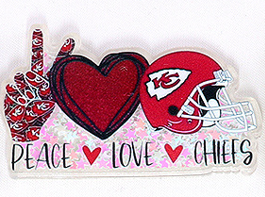 PRESALE - Peace Love Chiefs Acrylic Flatback ETA 11/18/2024