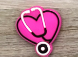 Profession - Medical - Stethoscope Heart Fuchsia Silicone Focal