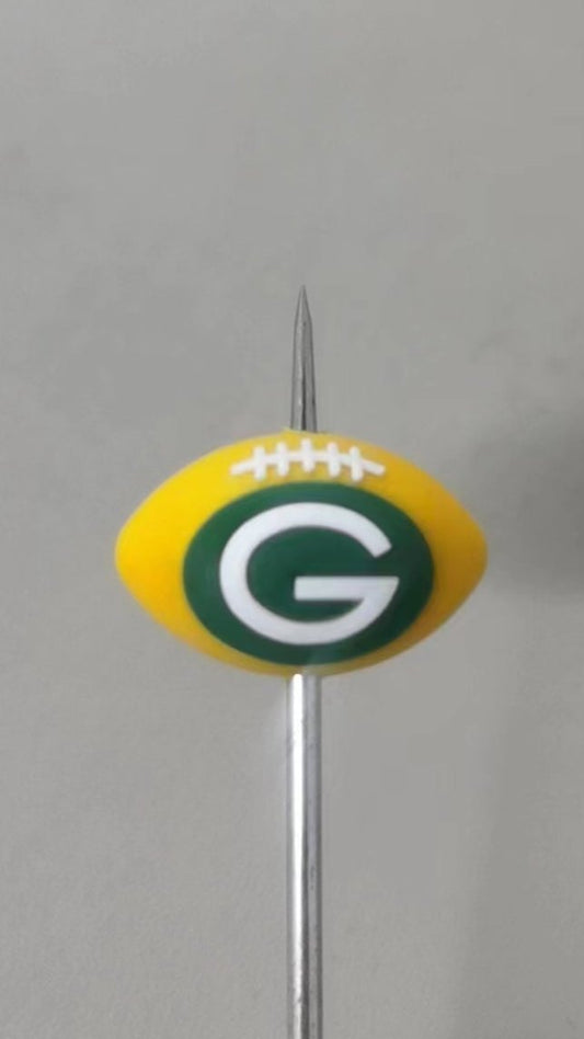 Football - 3D Football Green Bay Packers Yellow Silicone Focal