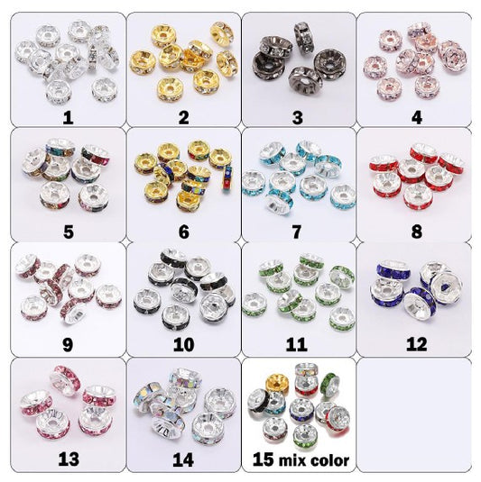 Rondelle 10mm Spacer Beads - 15 Bead Count