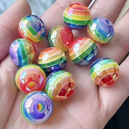 16mm Acrylic Rainbow Bead