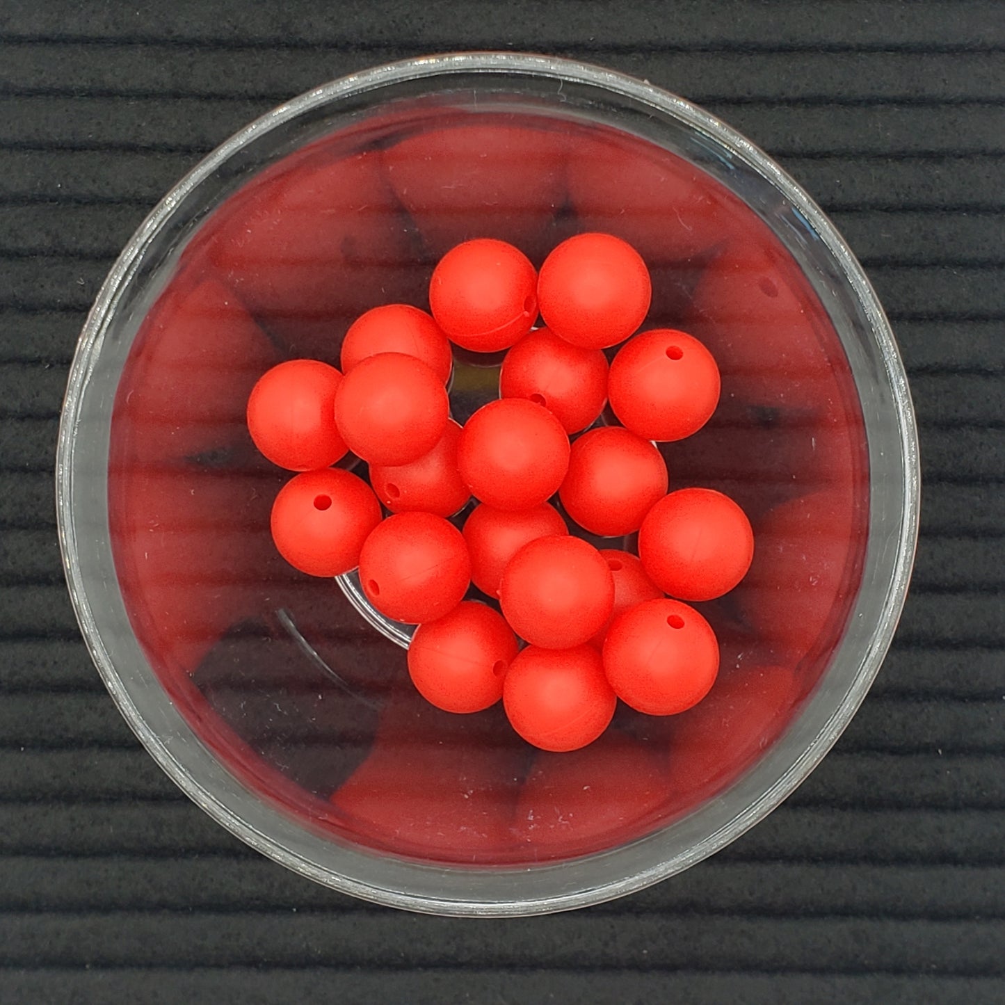 15mm Solid Red Silicone Bead